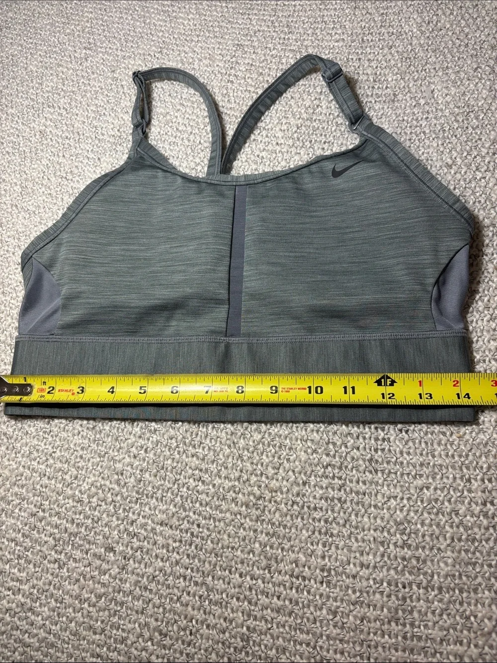 Nike Dri-Fit Indy Olive/Gray Racerback Light Support padded Sports Bra, lg - Picture 6 of 8